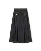 Load image into Gallery viewer, J CENTER PLEAT POCKET DENIM SKIRT
