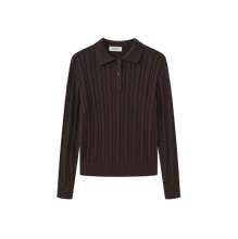 Load image into Gallery viewer, J CABLE KNIT POLO SWEATER
