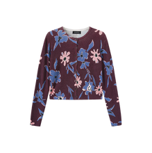 Load image into Gallery viewer, J FLORAL BURGUNDY KNIT CARDIGAN
