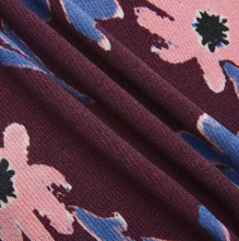 Load image into Gallery viewer, J FLORAL BURGUNDY KNIT CARDIGAN

