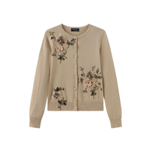 Load image into Gallery viewer, J FLOWER EMBROIDERED HEM CARDIGAN
