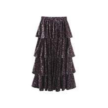 Load image into Gallery viewer, J ELM TIERED VELVET FLORAL SKIRT
