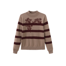 Load image into Gallery viewer, J FLORAL EMBROIDERED STRIPE SWEATER
