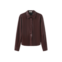 Load image into Gallery viewer, J BURGUNDY LEATHER BLOUSE
