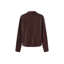 Load image into Gallery viewer, J BURGUNDY LEATHER BLOUSE

