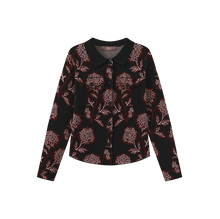 Load image into Gallery viewer, J COLLARED PRINTED KNIT CARDIGAN
