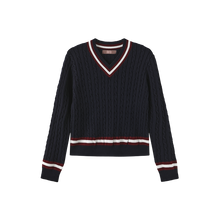 Load image into Gallery viewer, J CABLE KNIT TRIMMING SWEATER
