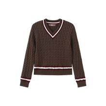 Load image into Gallery viewer, J CABLE KNIT TRIMMING SWEATER
