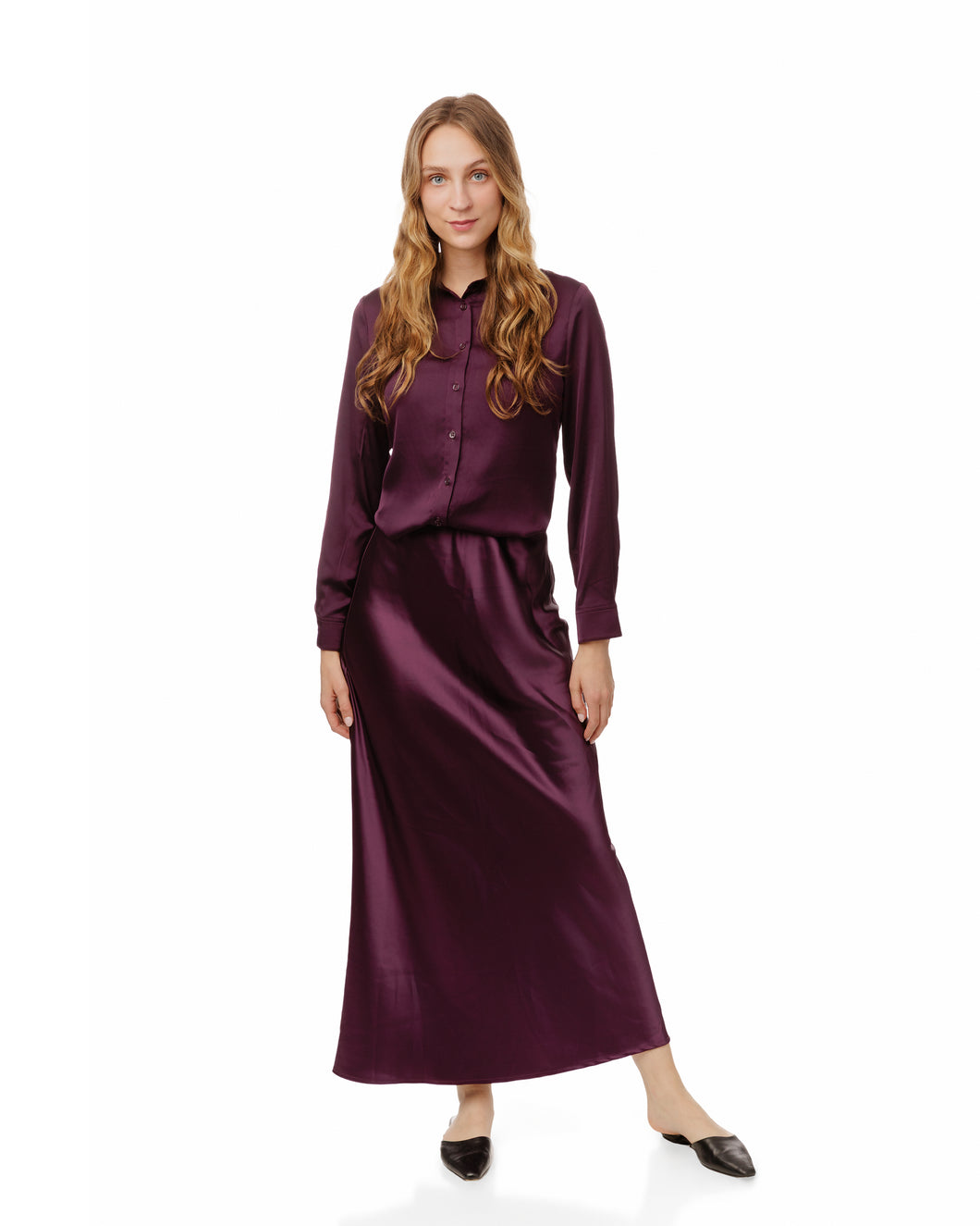 LU SILK A-LINE SKIRT