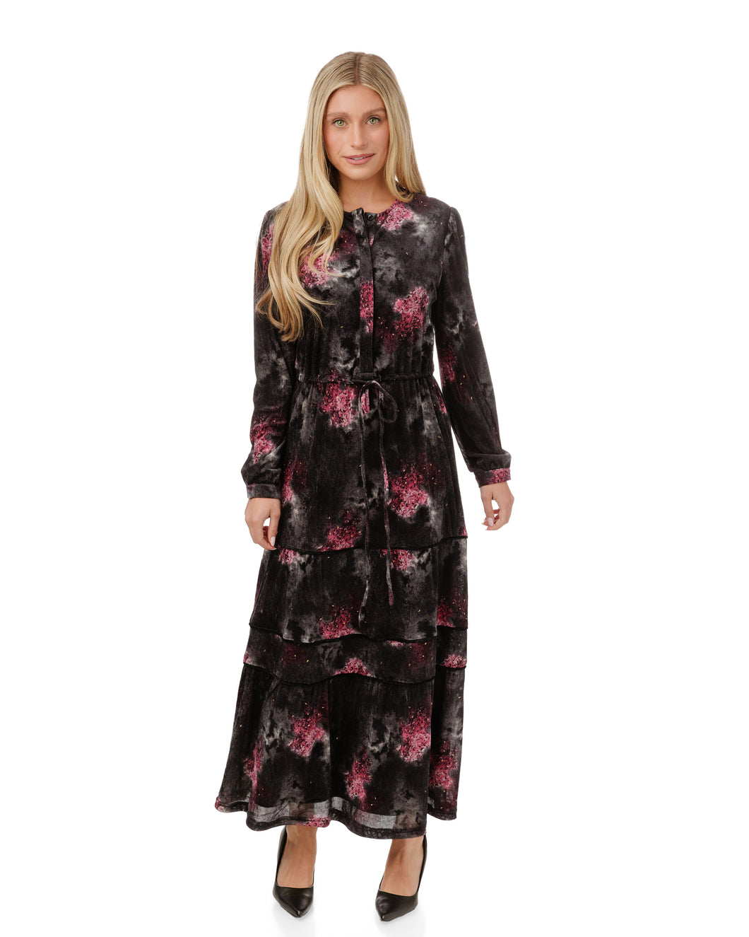 LU VELVET DRAWSTRING DRESS
