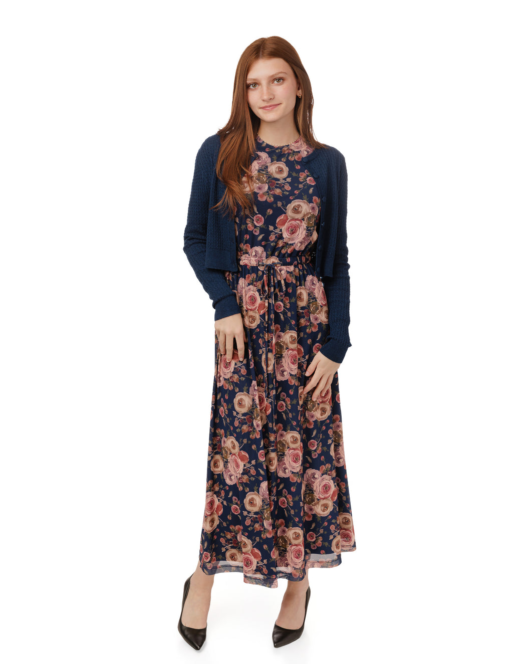 LU FLORAL MESH DRESS