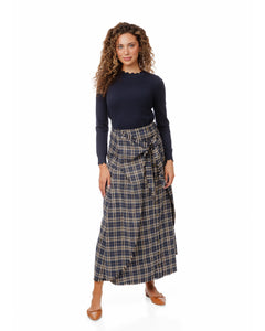 LU PLAID TIE SKIRT
