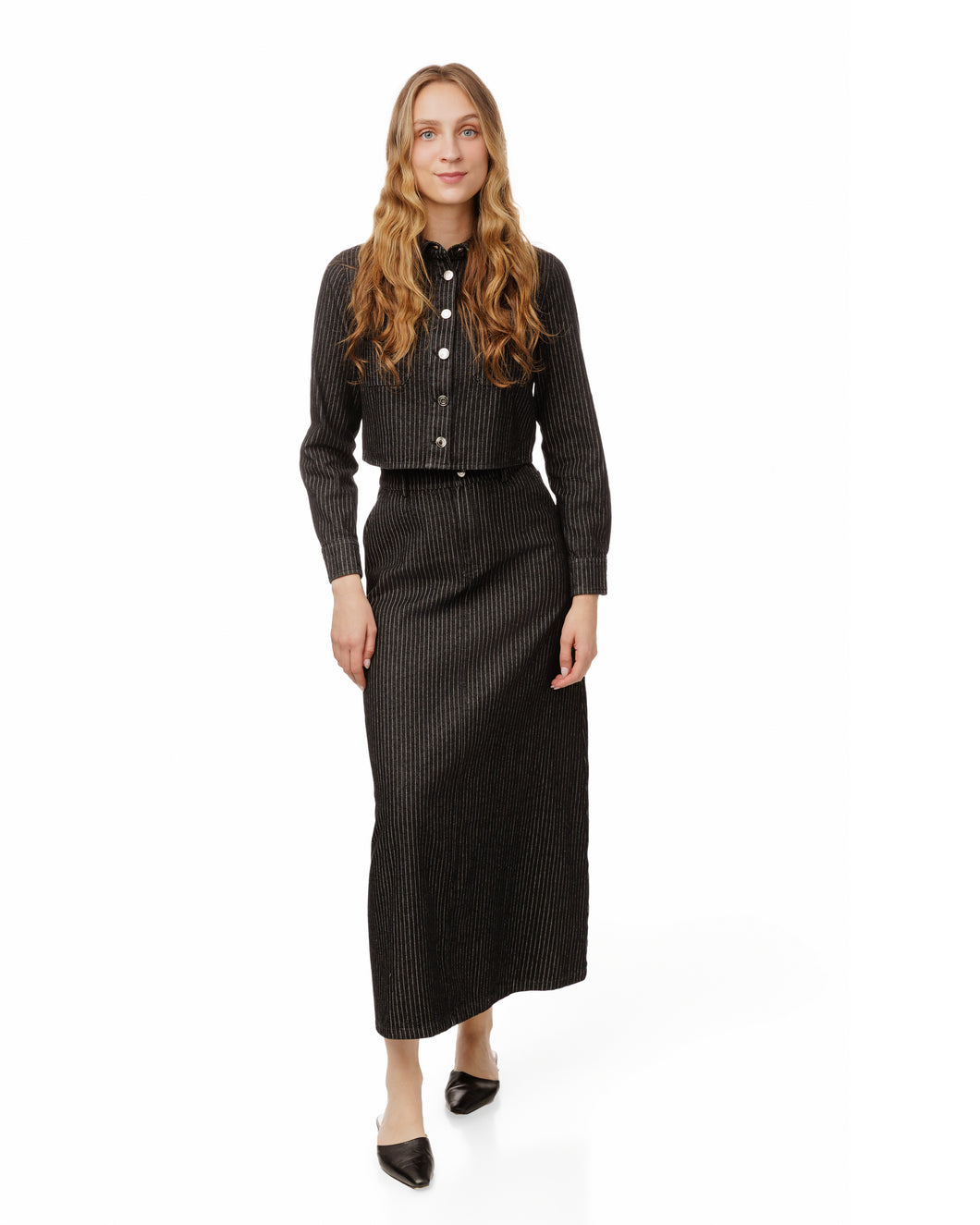 LU PIN STRIPE SKIRT