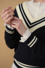 Load image into Gallery viewer, TG POINT PREPPY V-NECK SWEATER
