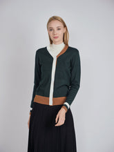 Load image into Gallery viewer, YAL COLORBLOCK PLACKET V NECK CARDI - Tops
