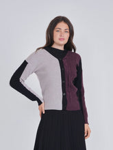 Load image into Gallery viewer, YAL COLORBLOCK V NECK CARDI - Tops
