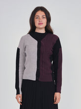 Load image into Gallery viewer, YAL COLORBLOCK V NECK CARDI - Tops
