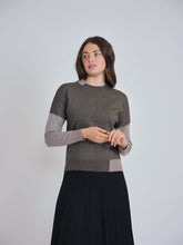 Load image into Gallery viewer, YAL CONTRAST NECK AND SLEEVE SWEATER - Tops
