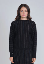 Load image into Gallery viewer, YAL VERTICAL STRIPE MULTI SHIMMER DETAIL SWEATER - Tops

