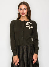 Load image into Gallery viewer, YAL Y FLORAL EMBROIDERED CROPPED CARDI
