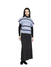 Load image into Gallery viewer, LI HEATHER BLUE VEST WITH STRIPES
