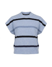 Load image into Gallery viewer, LI HEATHER BLUE VEST WITH STRIPES
