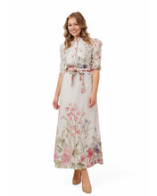 Load image into Gallery viewer, LU PINK FLORAL LINEN SKIRT
