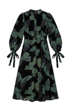 Load image into Gallery viewer, IV CUT VELVET LARGE BUTTEFLY WAISTED DRESS
