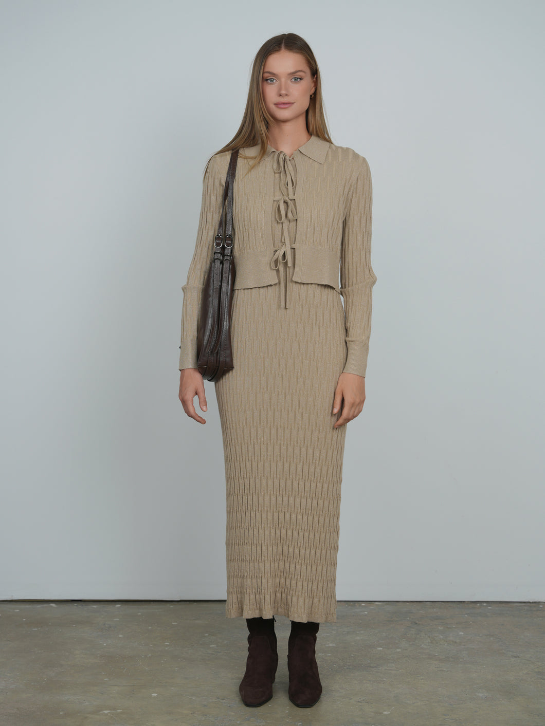 TG METALLIC KNIT DRESS