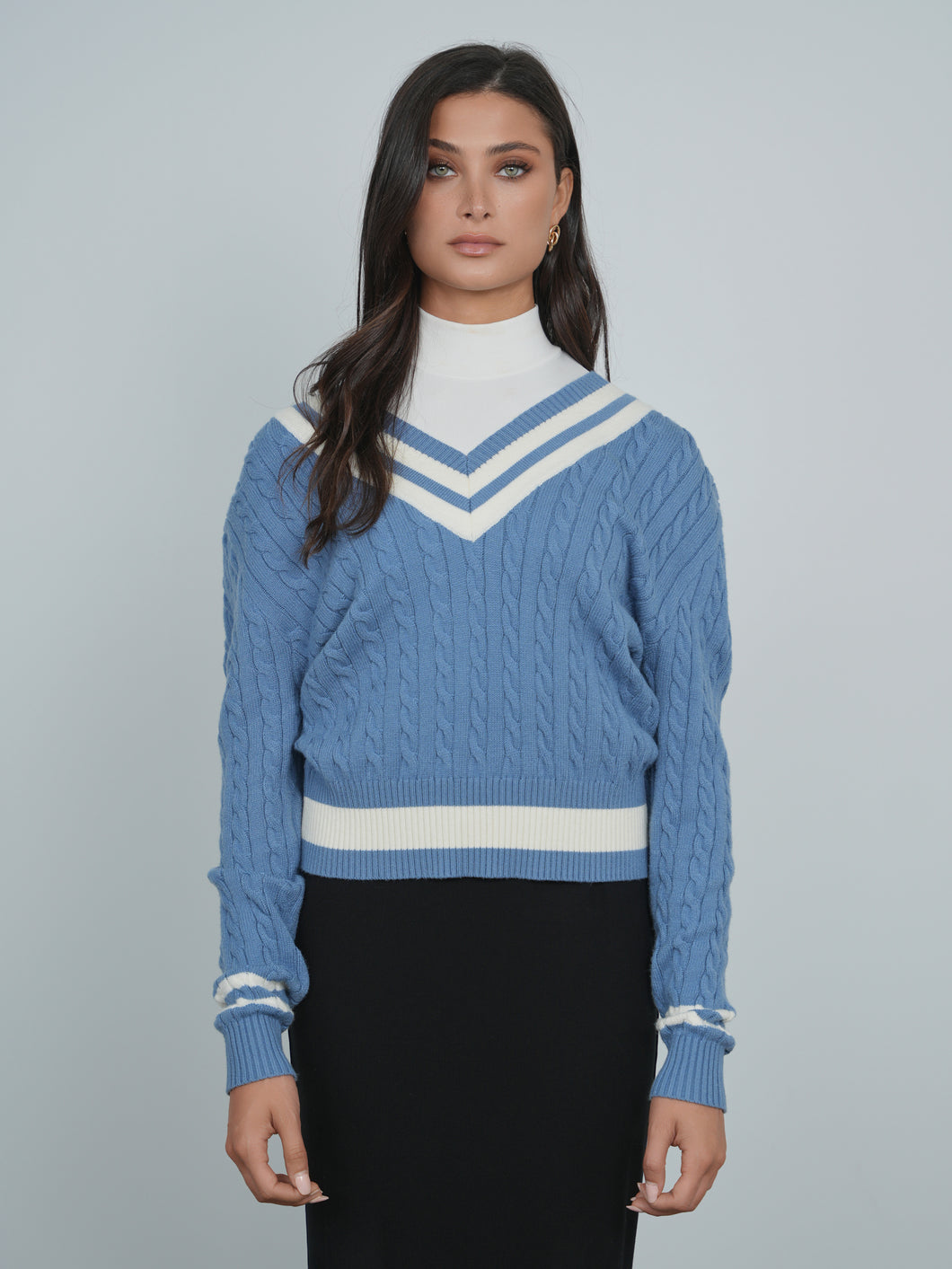 TG CHUNKY KNIT VARSITY SWEATER