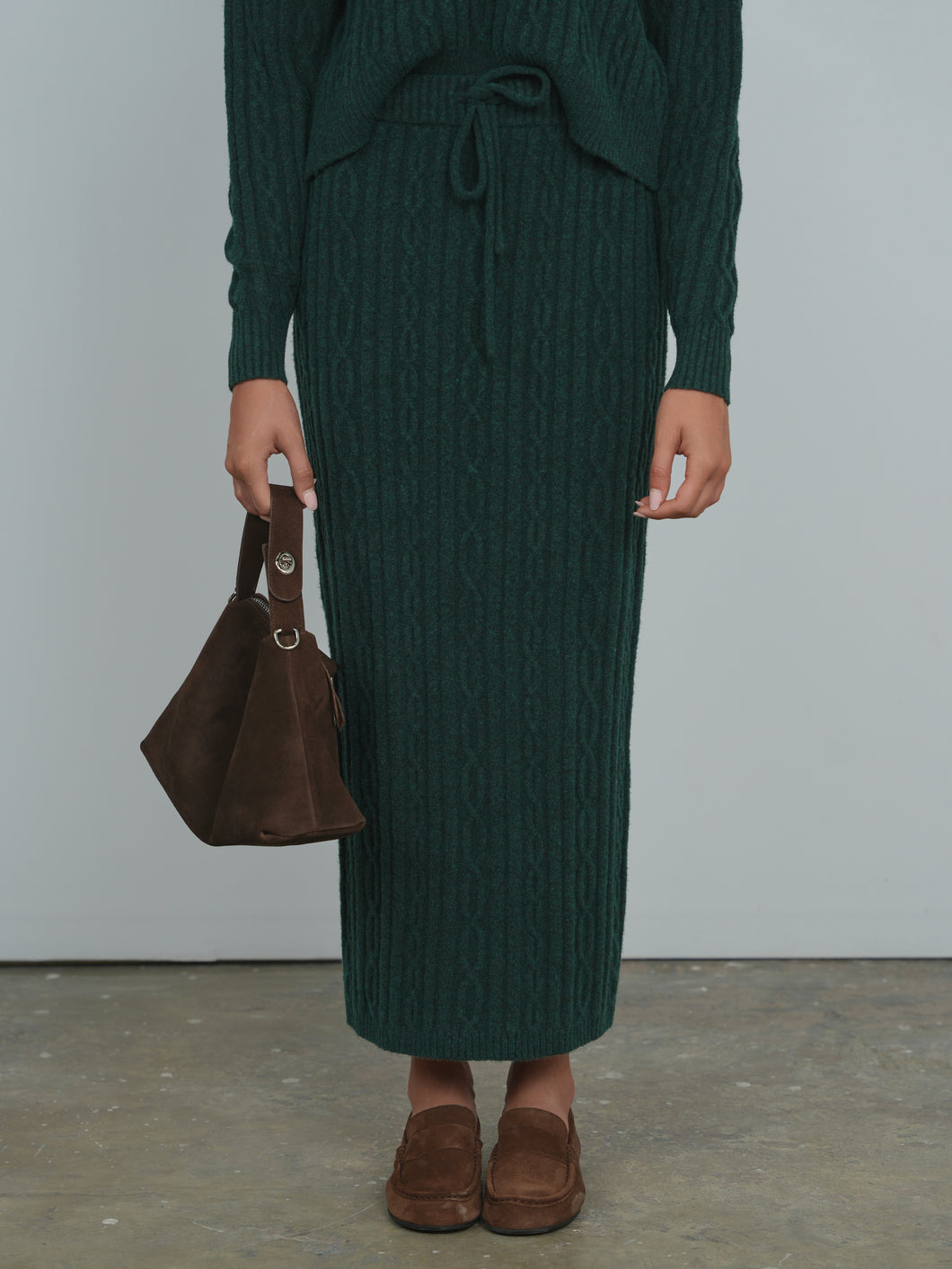 TG BRUSHED CABLE SKIRT