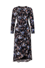 Load image into Gallery viewer, IV CHIFON/VELVET BURNOUT RUFFLE FRONT DRESS
