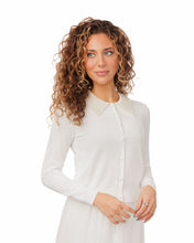 Load image into Gallery viewer, LU WHITE KNIT TOP WITH BEADED COLLAR

