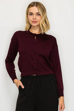 Load image into Gallery viewer, YAL COLLARED COVER BUTTON SOLID CARDI
