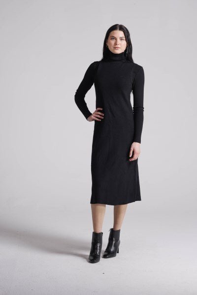 IV SUPER SOFT VEST STYLE TURTLENECK DRESS - DRESSES