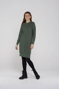 IV WAFFLE KNIT SWEATER DRESS - DRESSES