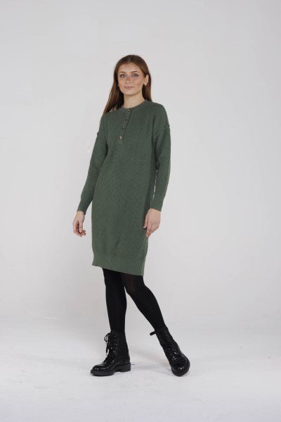 IV WAFFLE KNIT SWEATER DRESS - DRESSES