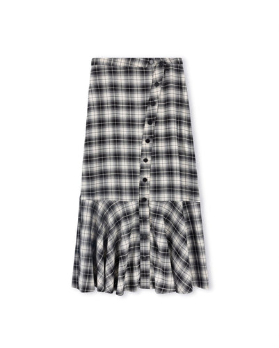 J BUTTON DOWN PLAID SKIRT - SKIRTS