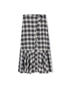 J BUTTON DOWN PLAID SKIRT - SKIRTS