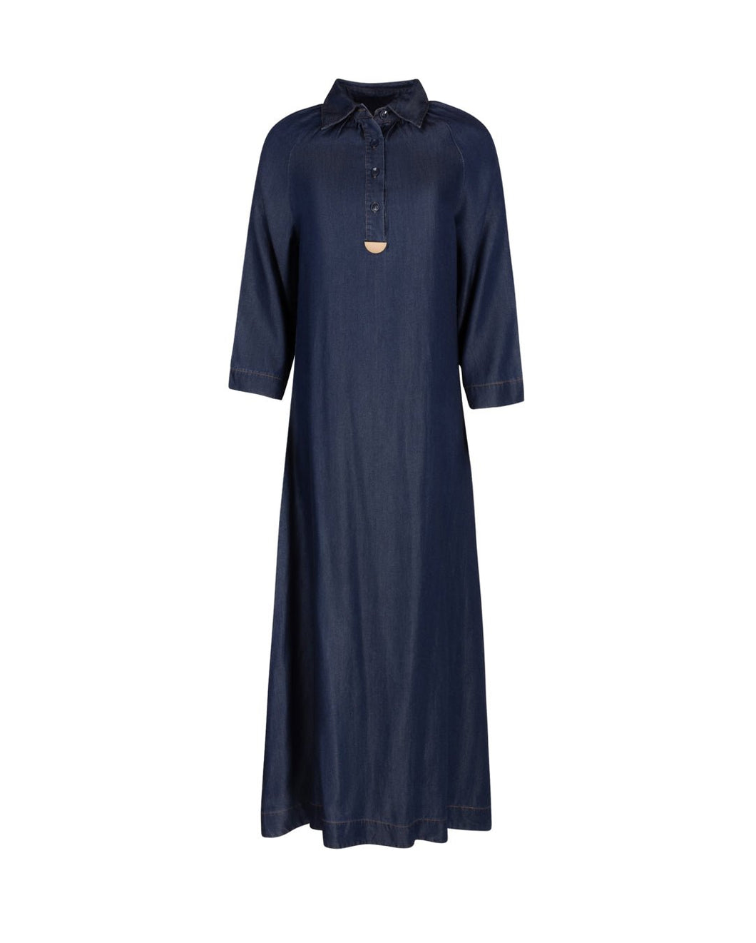 J CHAMBRAY BUTTON FRONT A - LINE DRESS - Dresses