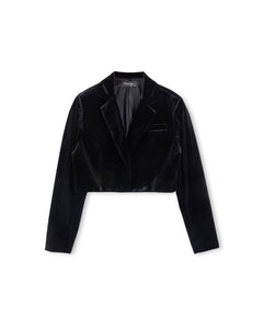 J CONNOR VELVET CROPPED BLAZER - TOPS