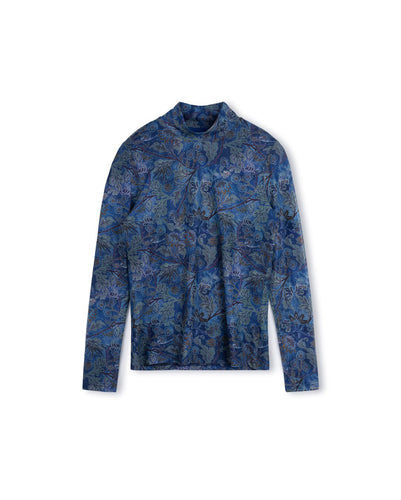 J DUPONT PRINTED MESH TURTLENECK - TOPS