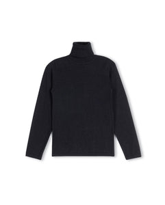 J FITTED FLAT KNIT TURTLENECK - TOPS