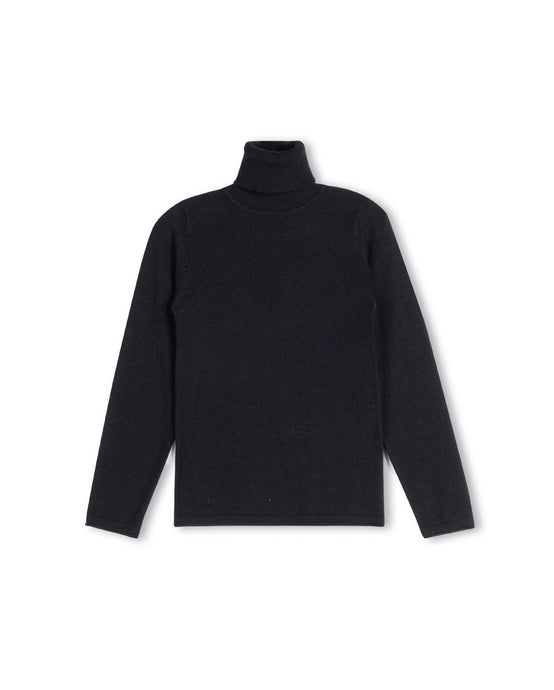 J FITTED FLAT KNIT TURTLENECK - TOPS