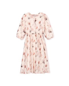 J FLORAL BUBBLE SLEEVE DRESS - dress