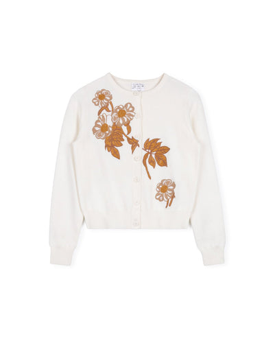 J FLOWER EMBROIDERED DETAILED CARDIGAN - TOPS