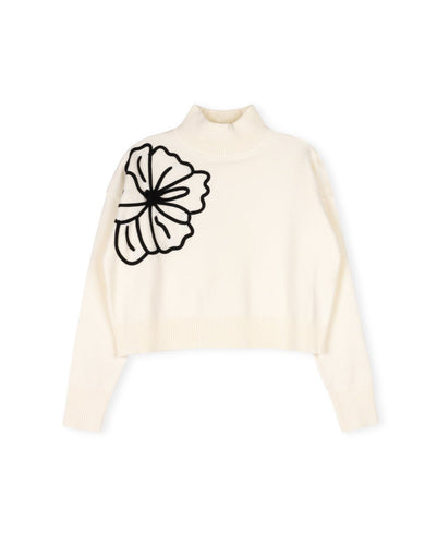 J FLOWER KNIT SET SWEATER - TOPS