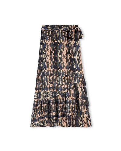 J GRAND WRAP PRINT SILK SKIRT - SKIRTS