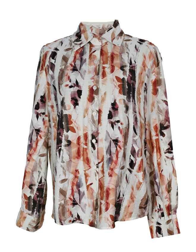 J MASSO BUTTON DOWN PRINTED BLOUSE - Tops