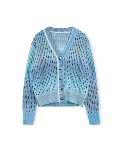 J MESH KNIT CARDIGAN - TOPS